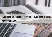 小程序开发一般用什么软件（小程序开发需要用到什么技术）