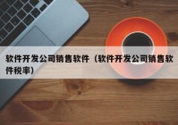 软件开发公司销售软件（软件开发公司销售软件税率）