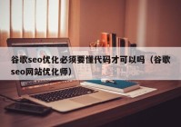 谷歌seo优化必须要懂代码才可以吗（谷歌seo网站优化师）