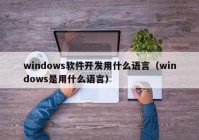 windows软件开发用什么语言（windows是用什么语言）